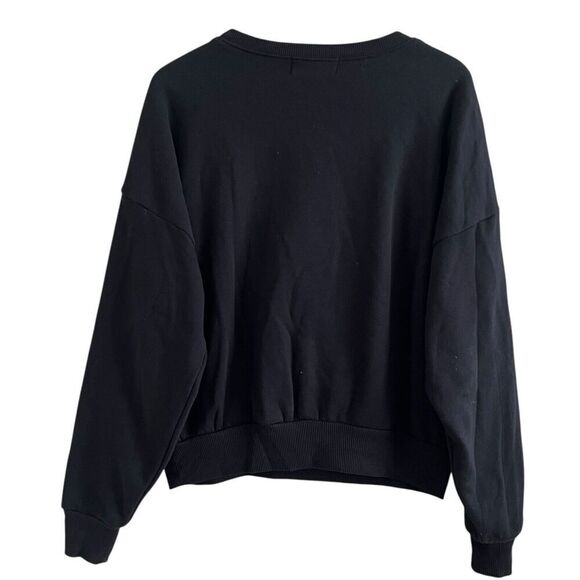 Wildfox Harlequin Heart Fifi Sequin Sweatshirt XS Black Oversized Rainbow Grunge - Picture 4 of 12